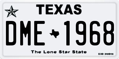 TX license plate DME1968
