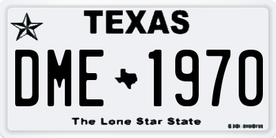 TX license plate DME1970