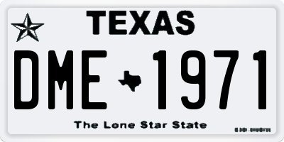 TX license plate DME1971