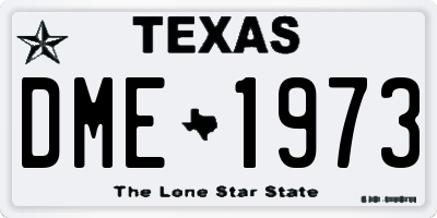 TX license plate DME1973