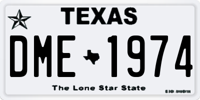TX license plate DME1974