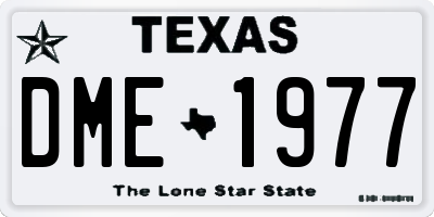 TX license plate DME1977