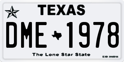 TX license plate DME1978
