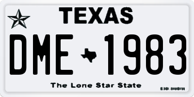TX license plate DME1983