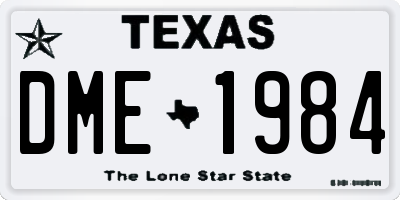 TX license plate DME1984