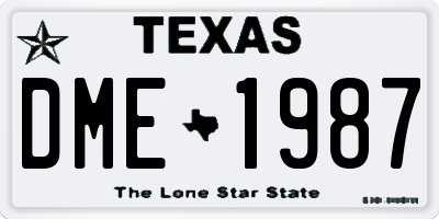 TX license plate DME1987