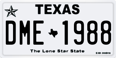 TX license plate DME1988