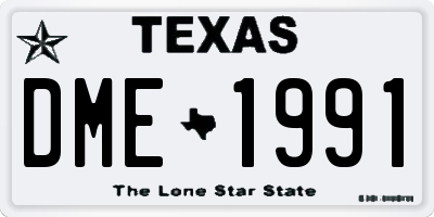 TX license plate DME1991