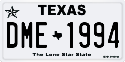 TX license plate DME1994