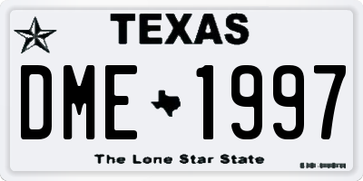 TX license plate DME1997