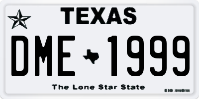 TX license plate DME1999