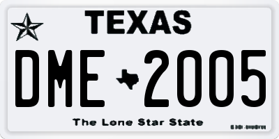 TX license plate DME2005