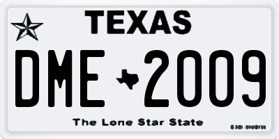 TX license plate DME2009