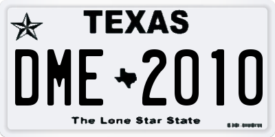 TX license plate DME2010