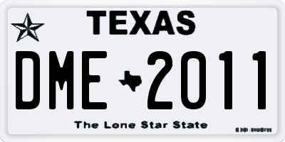 TX license plate DME2011