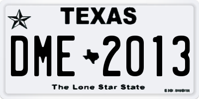 TX license plate DME2013
