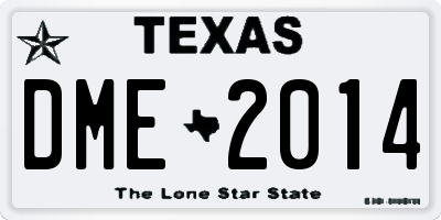 TX license plate DME2014