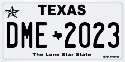 TX license plate DME2023