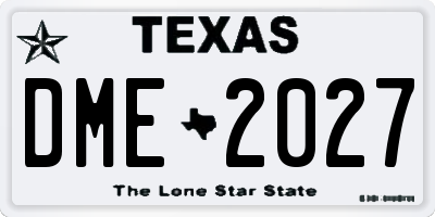 TX license plate DME2027