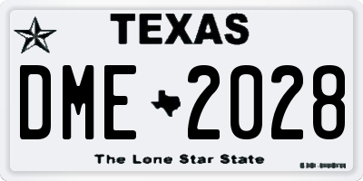 TX license plate DME2028