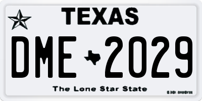 TX license plate DME2029