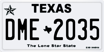 TX license plate DME2035