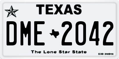 TX license plate DME2042