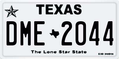 TX license plate DME2044