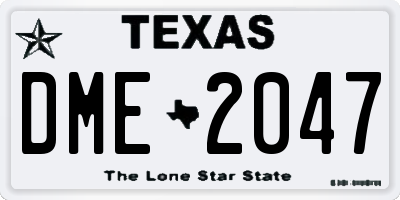TX license plate DME2047