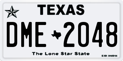 TX license plate DME2048