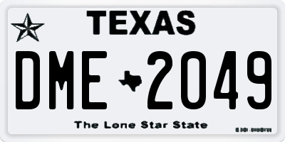 TX license plate DME2049