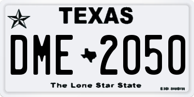 TX license plate DME2050