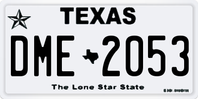 TX license plate DME2053