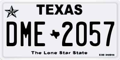 TX license plate DME2057