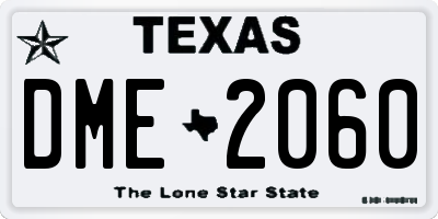 TX license plate DME2060