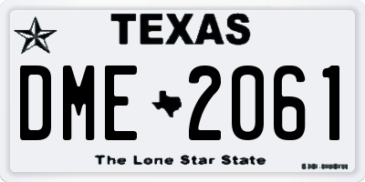 TX license plate DME2061