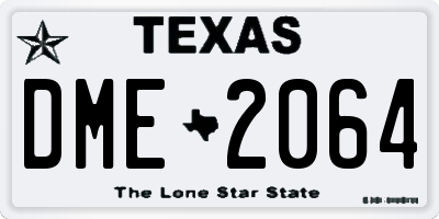 TX license plate DME2064