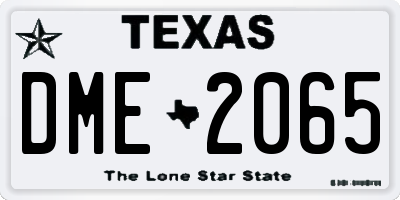 TX license plate DME2065