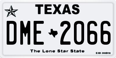 TX license plate DME2066