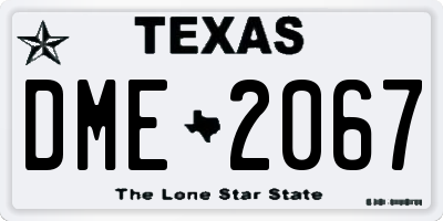 TX license plate DME2067