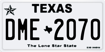 TX license plate DME2070