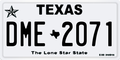 TX license plate DME2071