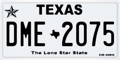 TX license plate DME2075
