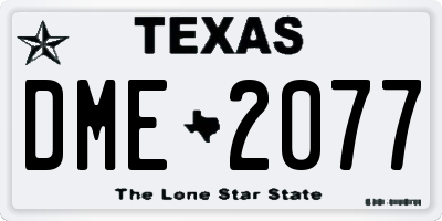 TX license plate DME2077