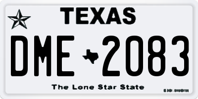 TX license plate DME2083
