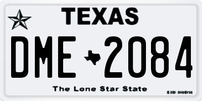 TX license plate DME2084