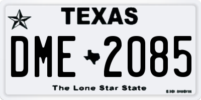 TX license plate DME2085