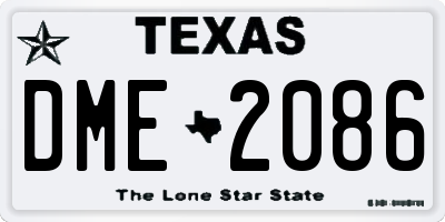 TX license plate DME2086