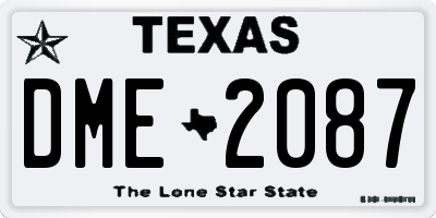 TX license plate DME2087
