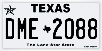 TX license plate DME2088